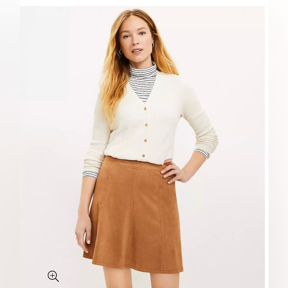 LOFT Faux Suede A-line Mini Skirt Women's Size 4  Flippy Skirt